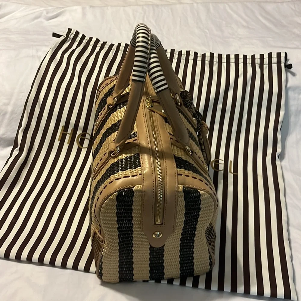 Henri Bendel leather and straw bag - Picture 2 of 11
